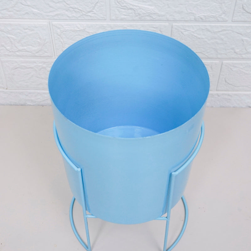 Plantrix Metal Planter With Stand - Blue media 4