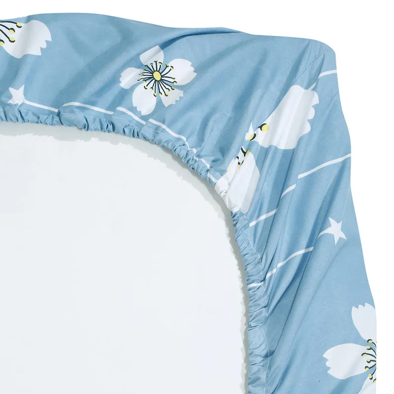 Azure Magnolias Floral Bedsheet - 130 GSM media 7