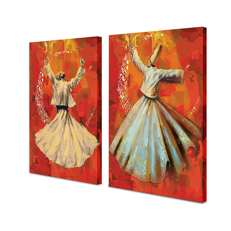 Sufi Dancers Wall Art - Set Of Two media 4