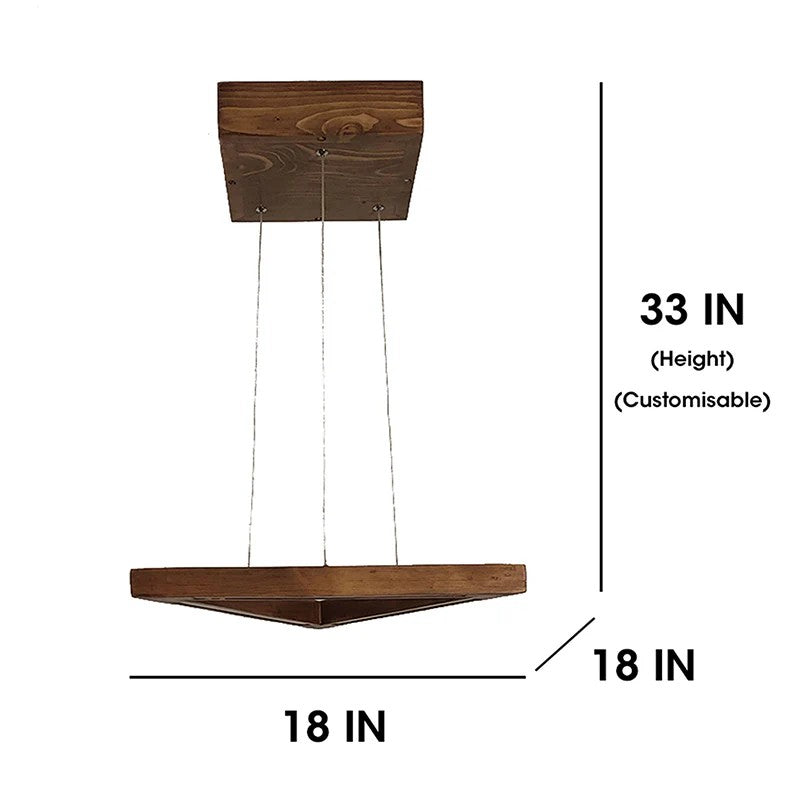 Guridon Linear LED Carved Wooden Ceiling Lamp - Brown media 8