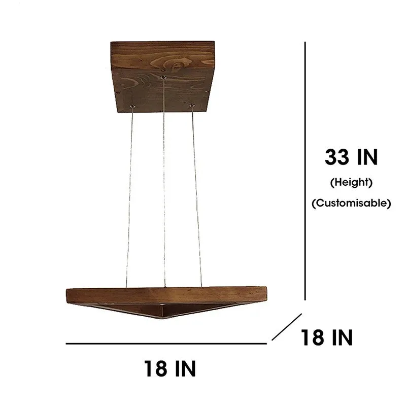 Guridon Linear LED Carved Wooden Ceiling Lamp - Brown media 8