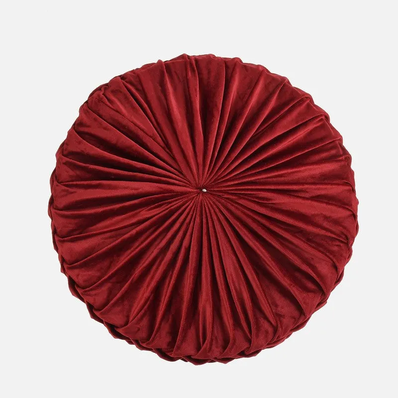Velora Maroon Engineered Wood Ottoman media 5