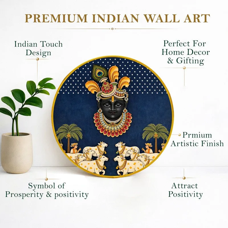 Shrinathji With Cows Pichwai Paper Wall Art media 6