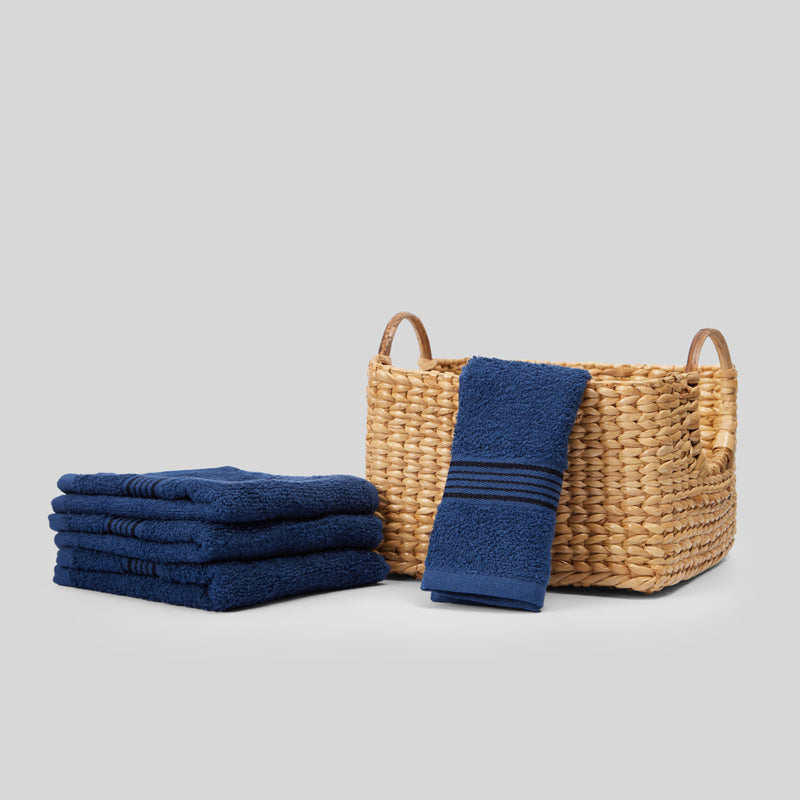 Bodil Face Towel (Navy Blue) - Set Of Four media 3