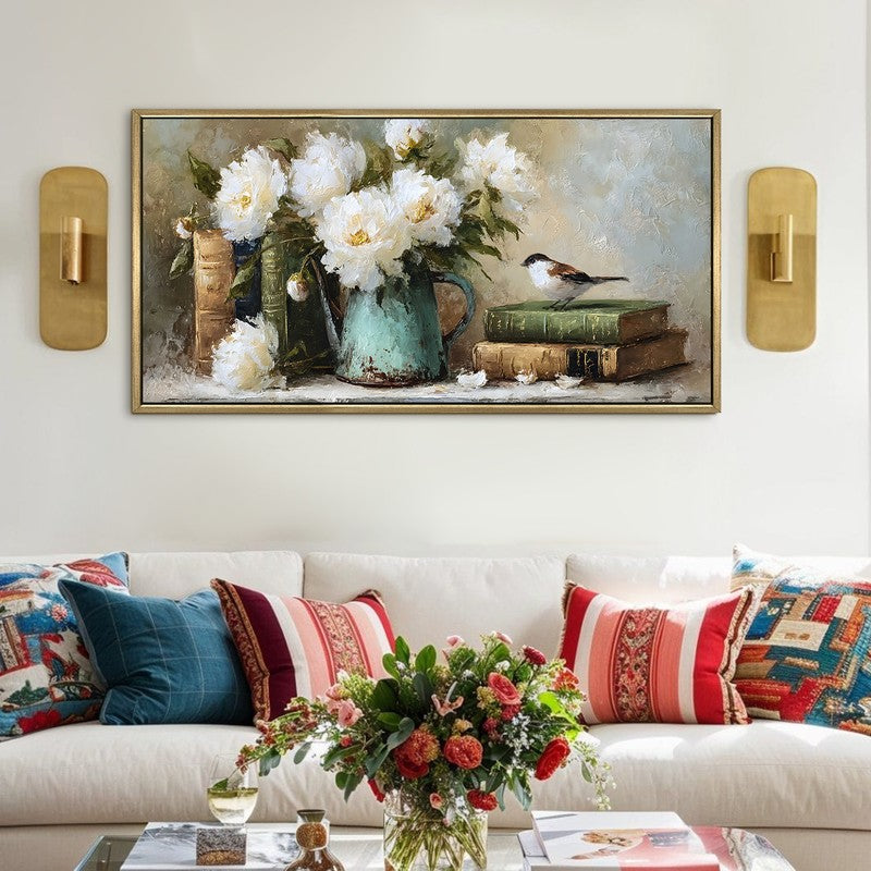 Vintage Charm Canvas Wall Painting With Frame