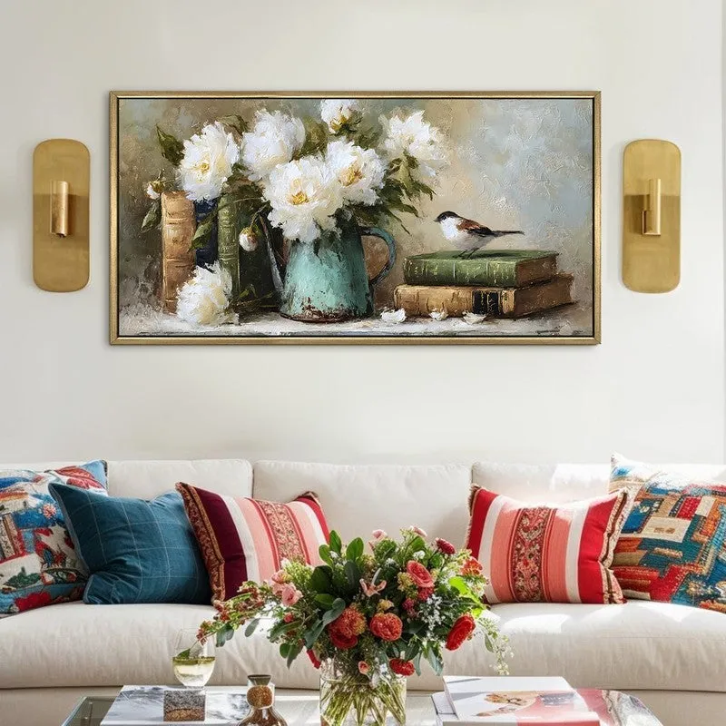 Vintage Charm Canvas Wall Painting With Frame media 1