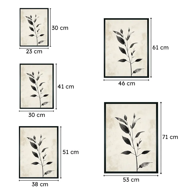 Inked Leaves Wall Art With Resin Frame media 8