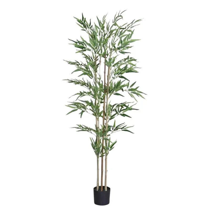 Botanith Artificial Bamboo Plant With Black Fiber Pot - 5.9 Feet media 4