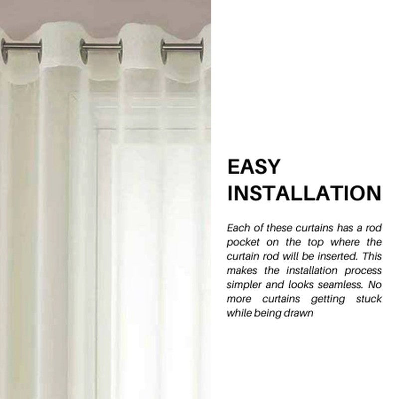 Urban Space Curtain With Pom Pom (Buttercream) - Set Of Two media 5