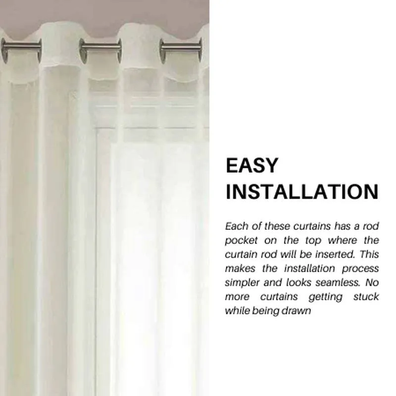 Urban Space Curtain With Pom Pom (Buttercream) - Set Of Two media 5