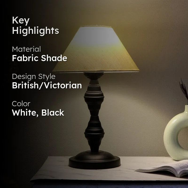 Leapo Gema Fabric Table Lamp - White,Black media 2