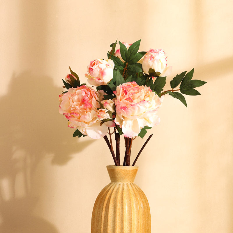 Artificial Realistic Peony Flower Stick - Pink