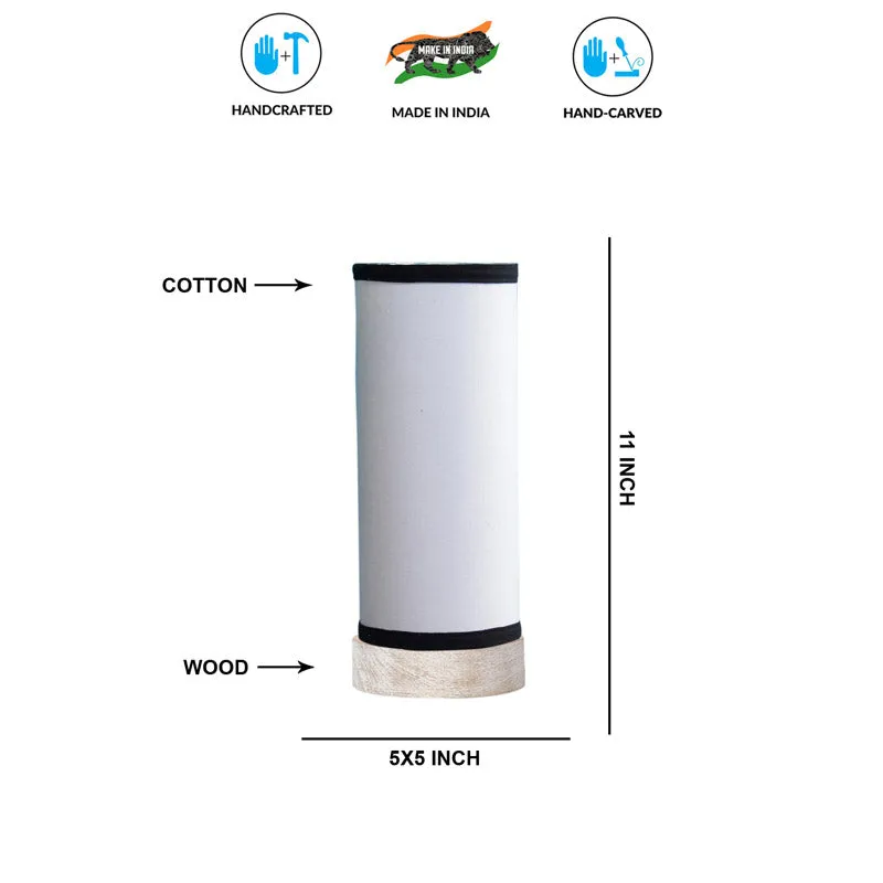 Ocra Tower Wooden Table Lamp - White,Black media 6