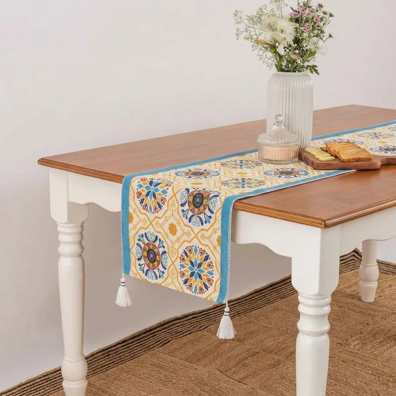 Trayza Tasseled Cotton Table Runner media 5