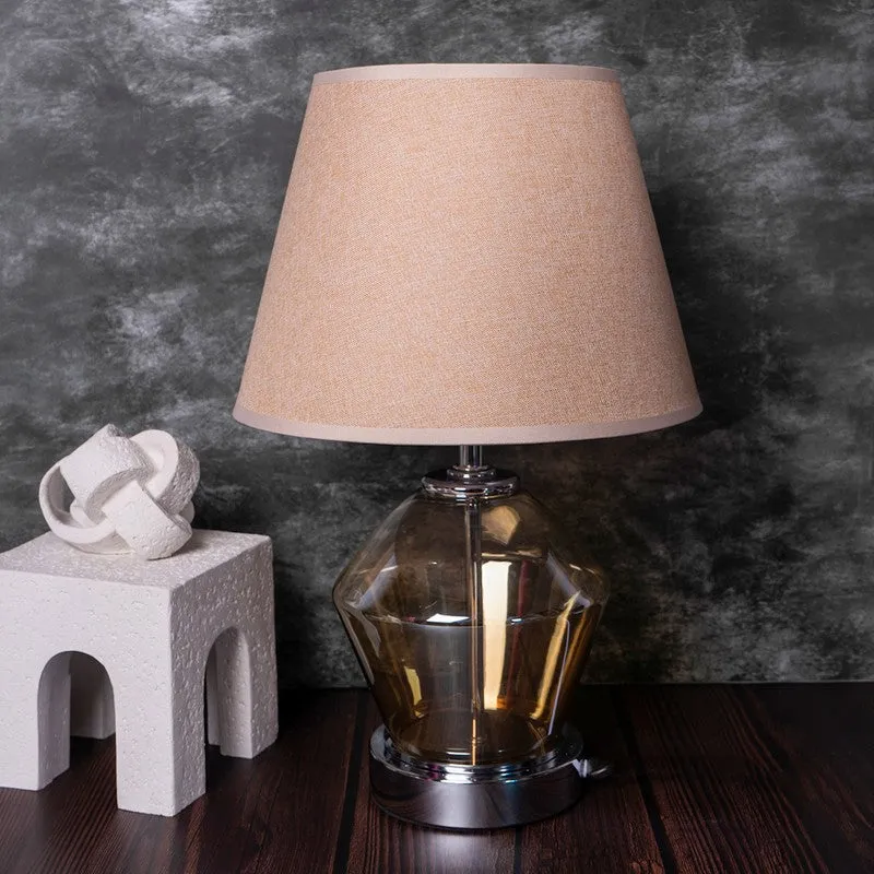AarviDecor Brixton Designer Cotton Table Lamp - Beige media 3