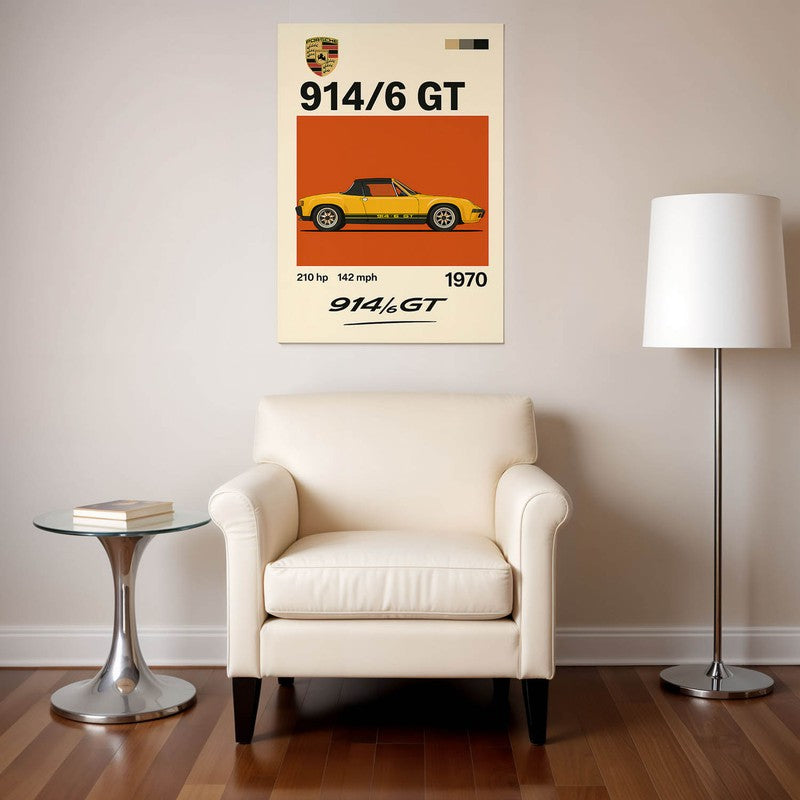 Porsche Performance Wall Poster - Yellow