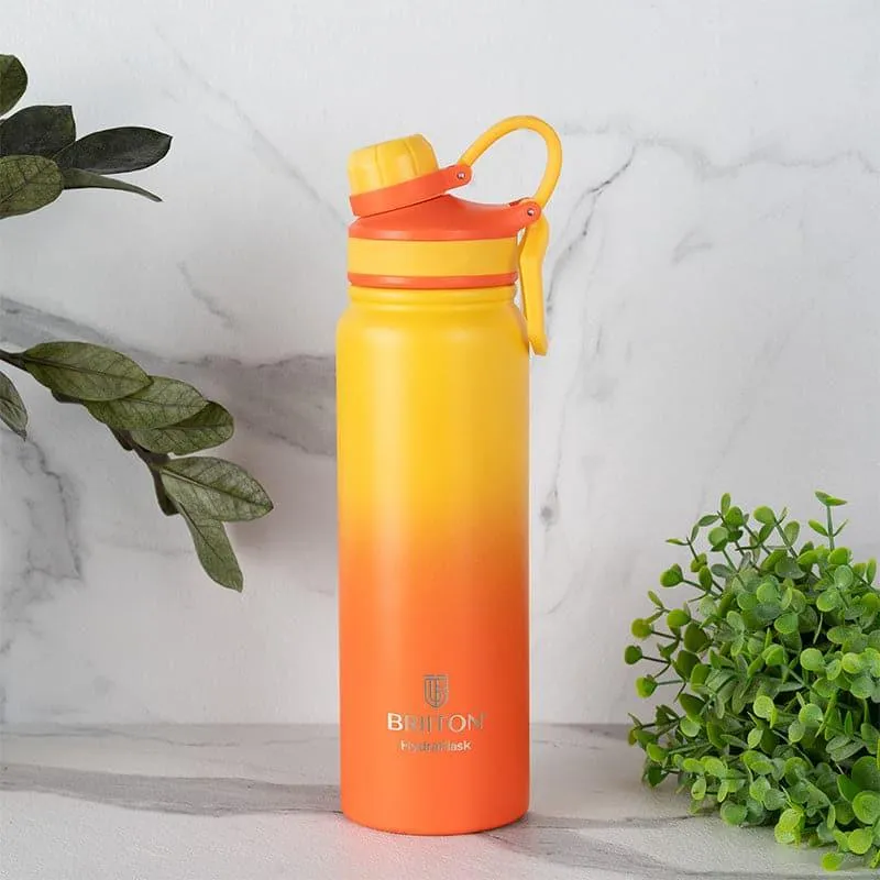 Serene Sip Hot & Cold Thermos Water Bottle (Yellow & Orange) - 800 mL media 1