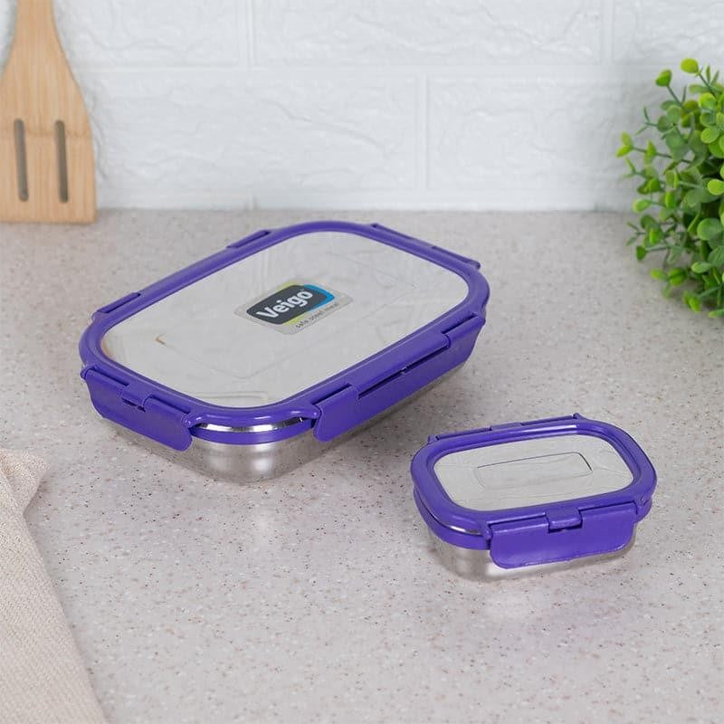 Vidora Violet Stainless Steel Lunch Box (775/150 mL) - Two Piece Set image 4