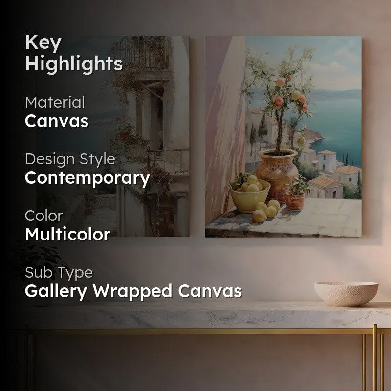 Balcony Bloom Canvas Wall Art - Set of Two media 2