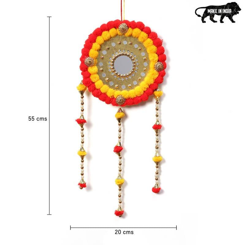 Round Festive Latkan - Red & Yellow media 3
