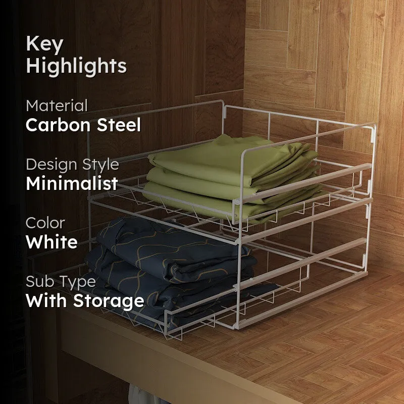 Efficio Carbon Steel With Pull out Drawer Rack - White media 2