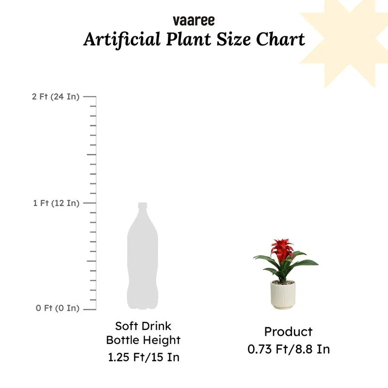 Artificial Red Ginger Lily Bonsai Plant With Ceramic Pot - 0.7 Feet media 6