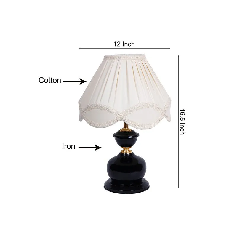 Celastra Cotton Table Lamp With Iron Base - White media 7