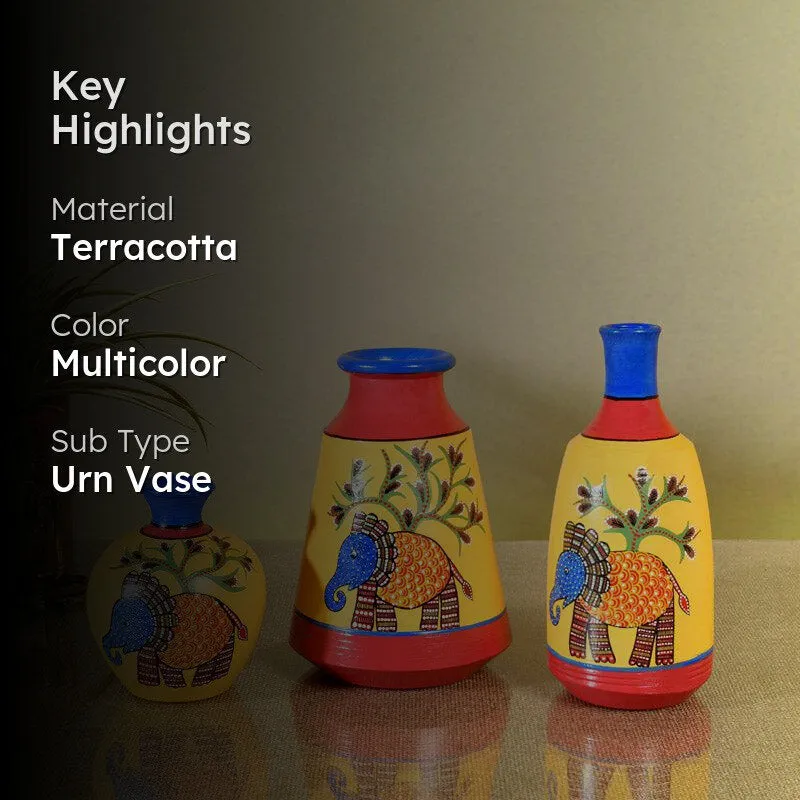 Indulkant Terracotta Vase - Three Piece Set media 2