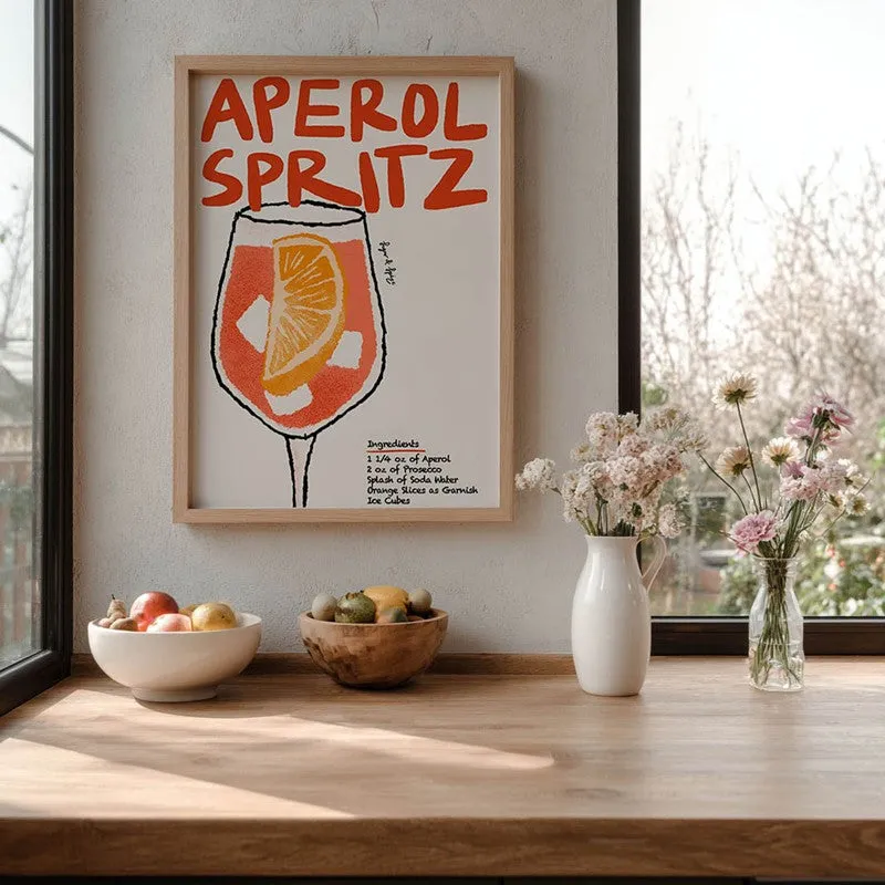 Aperol Spritz Archival Canvas Wall Art - Brown media 6