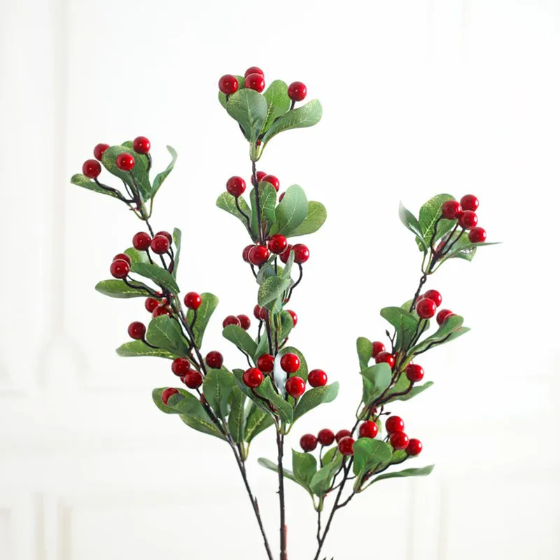 Berry Cherry Artificial Decorative Stem - Red media 5