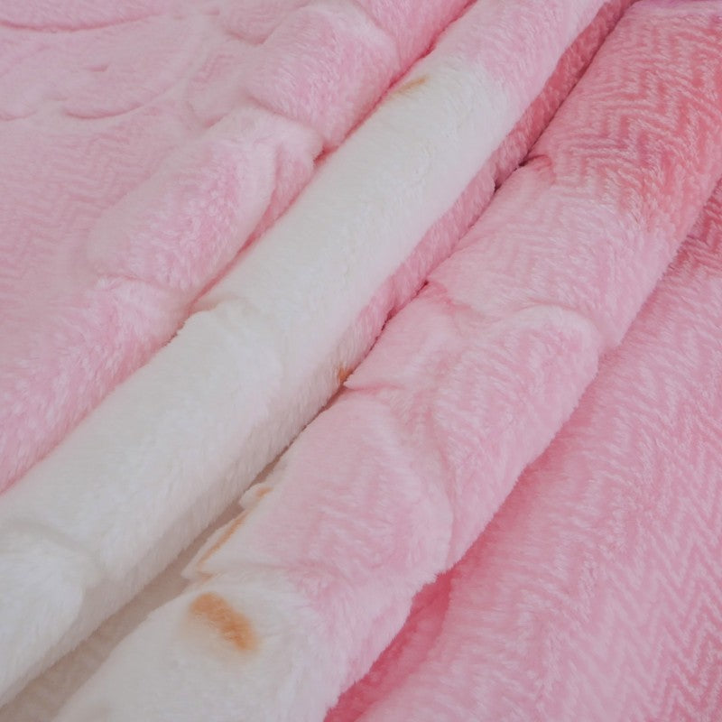 Snugsy Cartoon Woolen Kids Blanket (Pink) - 350 GSM media 6