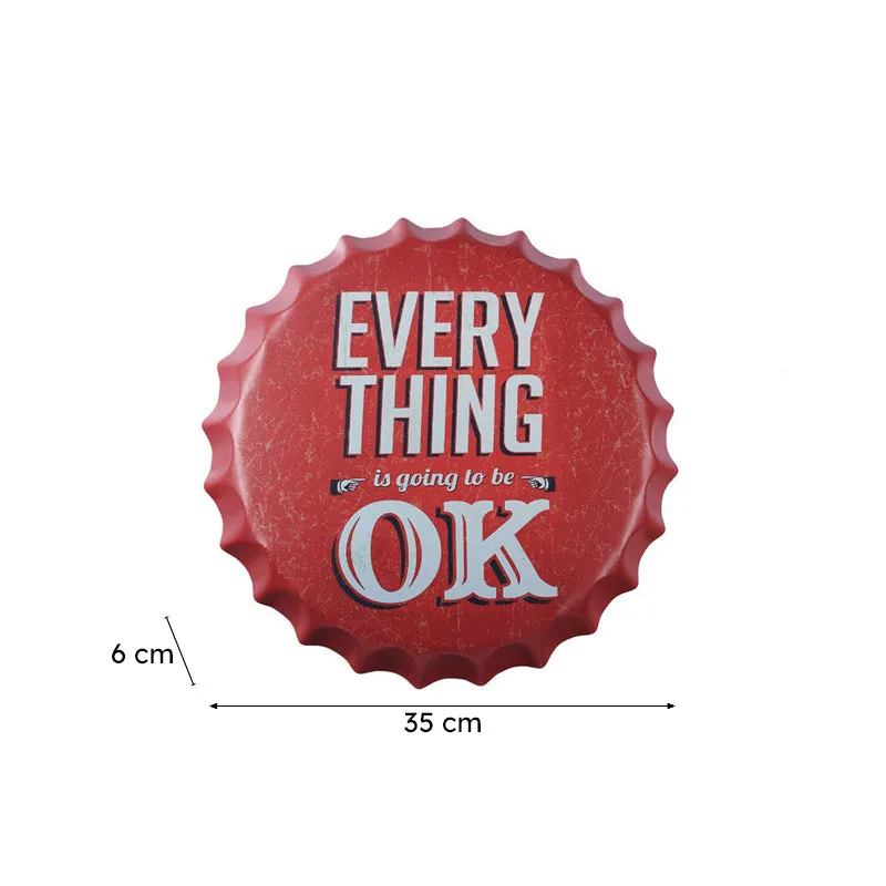 Everything Is Going To Be Ok Bottle Cap Metal Wall Accent media 8