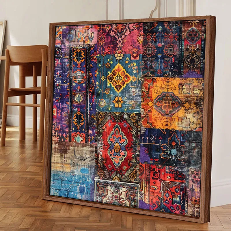 Block Prints Wall Art With Frame - Brown media 4