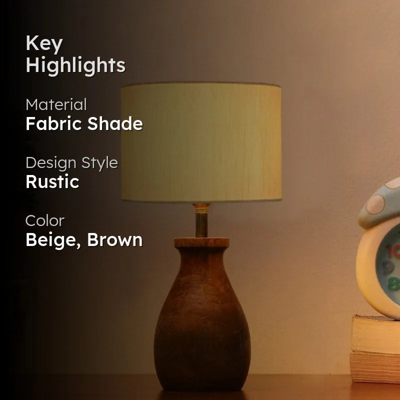 Sheldo Fabric Table Lamp - Beige,Brown media 2
