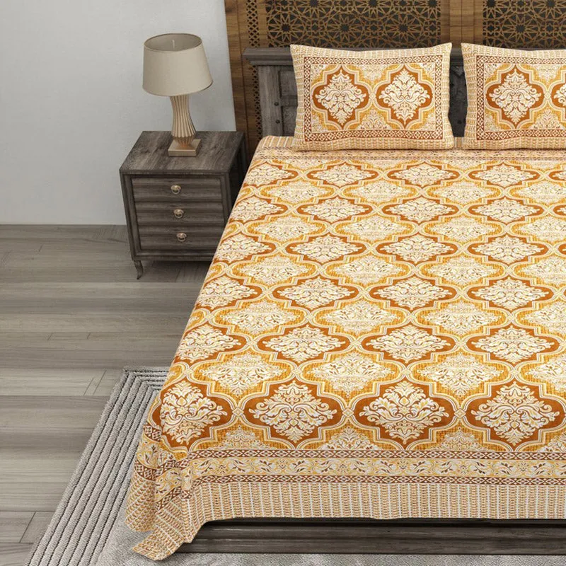 Craftva Cotton Bedsheet (Orange) - 240 TC media 3