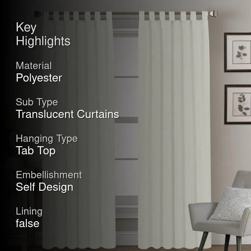 Esme Tab Top Medium Width Curtain - Ivory media 2