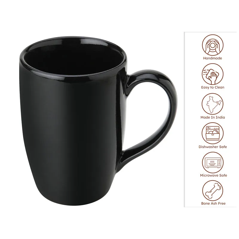 Kopi Ceramic Coffee Mug (Black/350 mL Each) - Set Of Two media 6