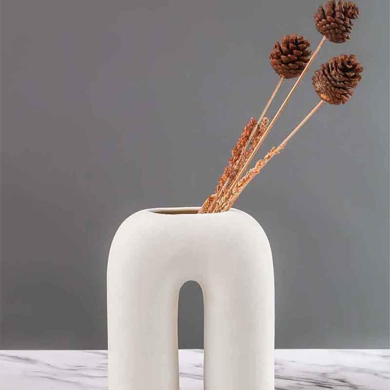 Inverted U-Shaped Vase - White media 8