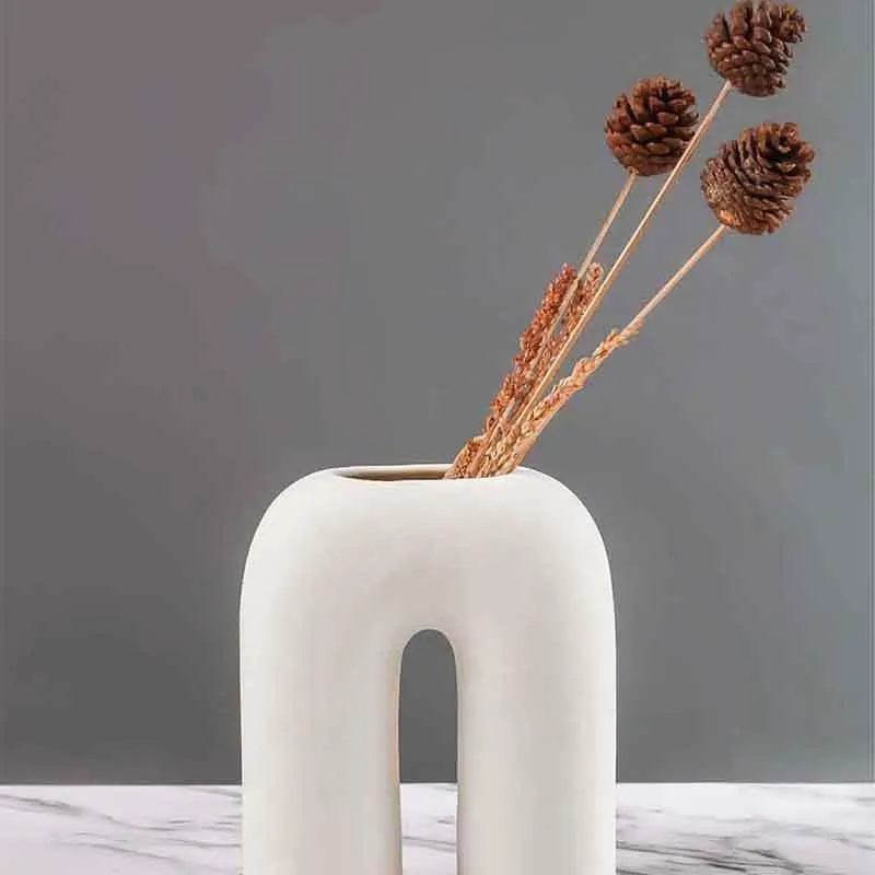 Inverted U-Shaped Vase - White media 8