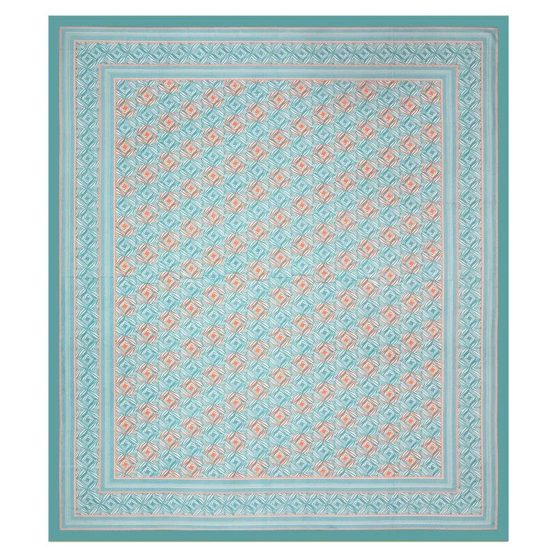Desert Charm Cotton Bedsheet (Blue,Orange) - 120 TC media 5