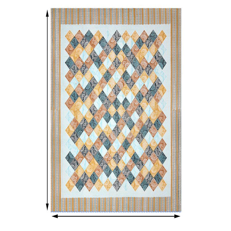 Mateo Geomatric Cotton Bedsheet (Blue,Orange) - 180 TC media 4