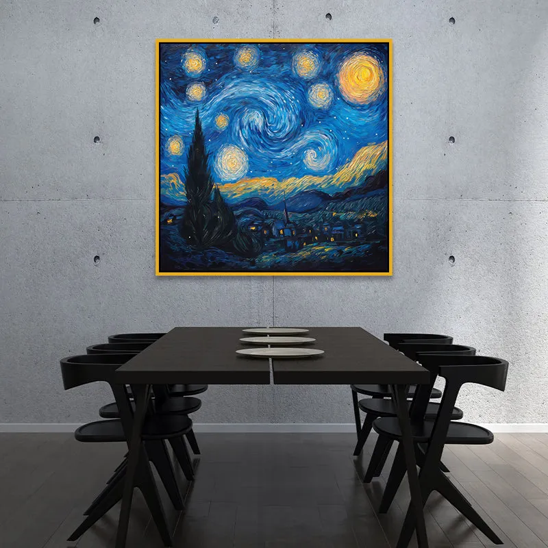 Vangogh's Starry Night Canvas Wall Art With Frame media 4