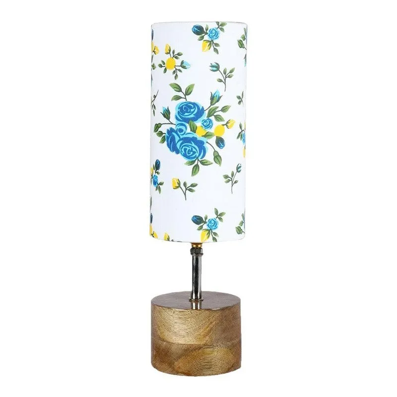 Floral Rustic Fabric Table Lamp - Blue,White media 4