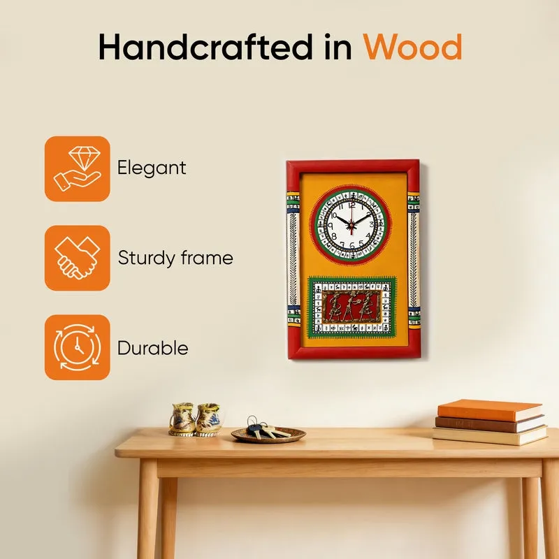Sanjoya Warli Wall Clock - Yellow media 4