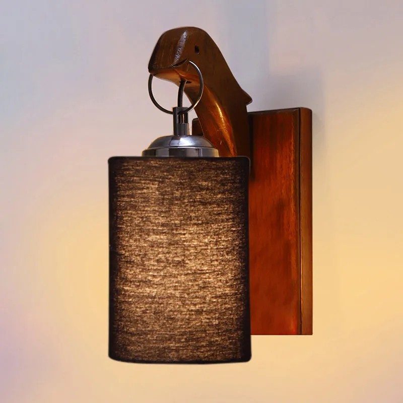 Estrella Wooden Wall Lamp - Black media 4