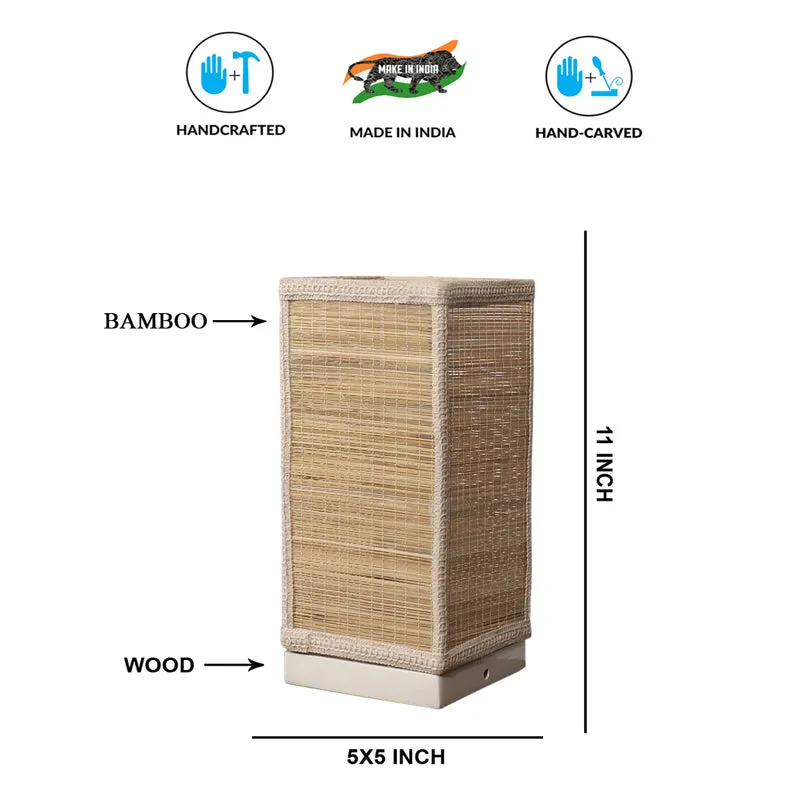 Ecostra Bamboo Table Lamp - White media 7