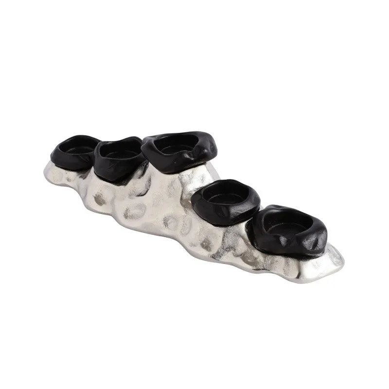 Modern Floral Candle Holder - Black media 4