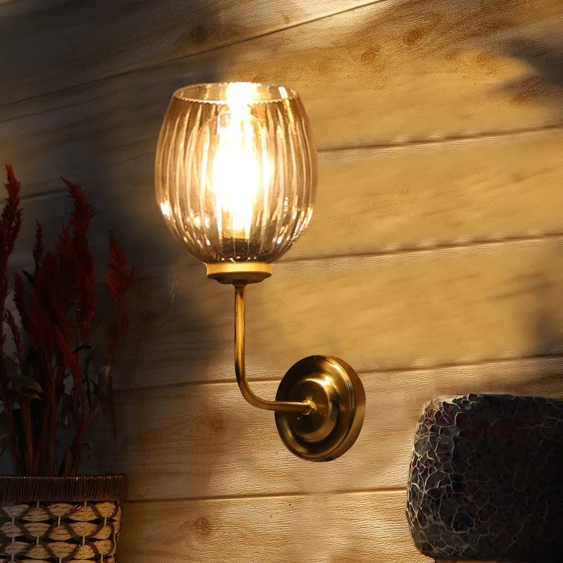 Vintage Glow Golden Base Glass Wall Lamp media 5