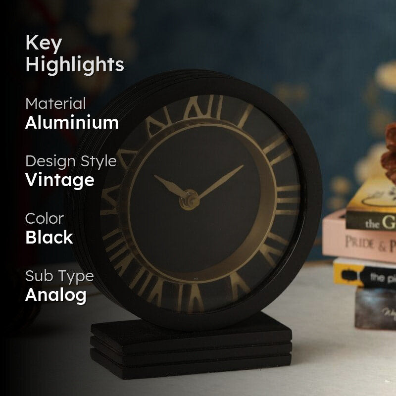 Severine Table Clock - Black media 2