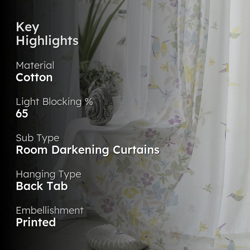 Tranquebar Home Winged Cotton Curtains - Set Of Two media 2